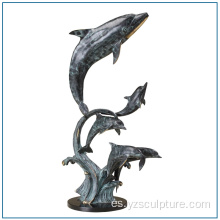 Escultura de bronce delfín tamaño del vida en venta